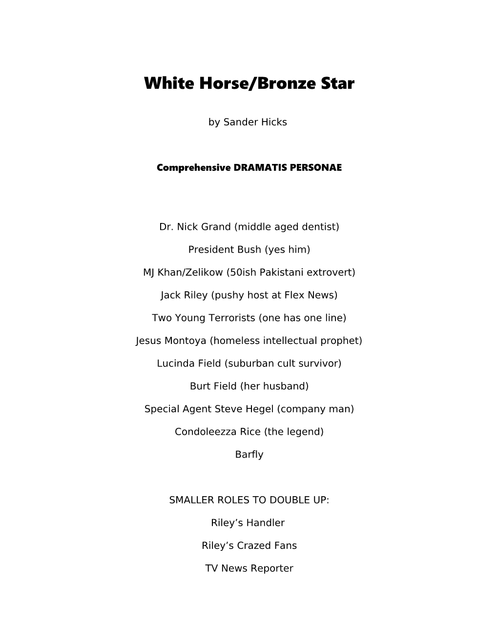 White Horse/Bronze Star