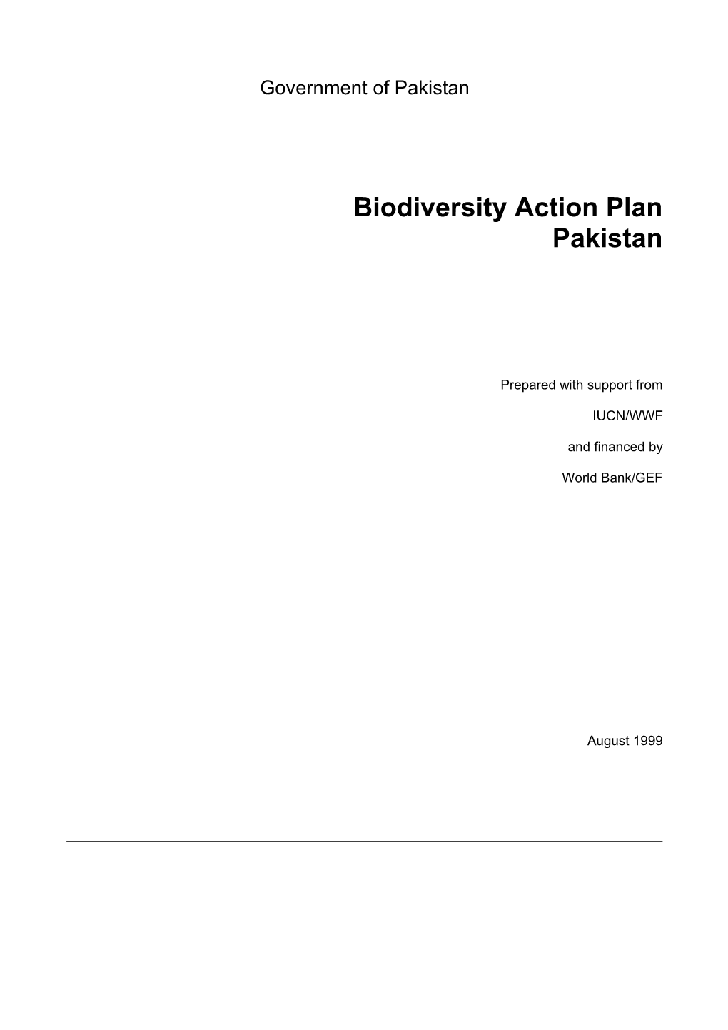 CBD Strategy and Action Plan - Pakistan (English Version)
