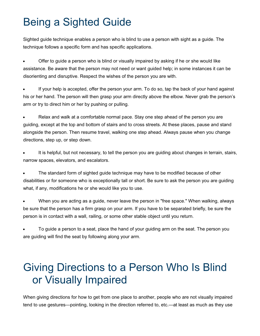 Being a Sighted Guide