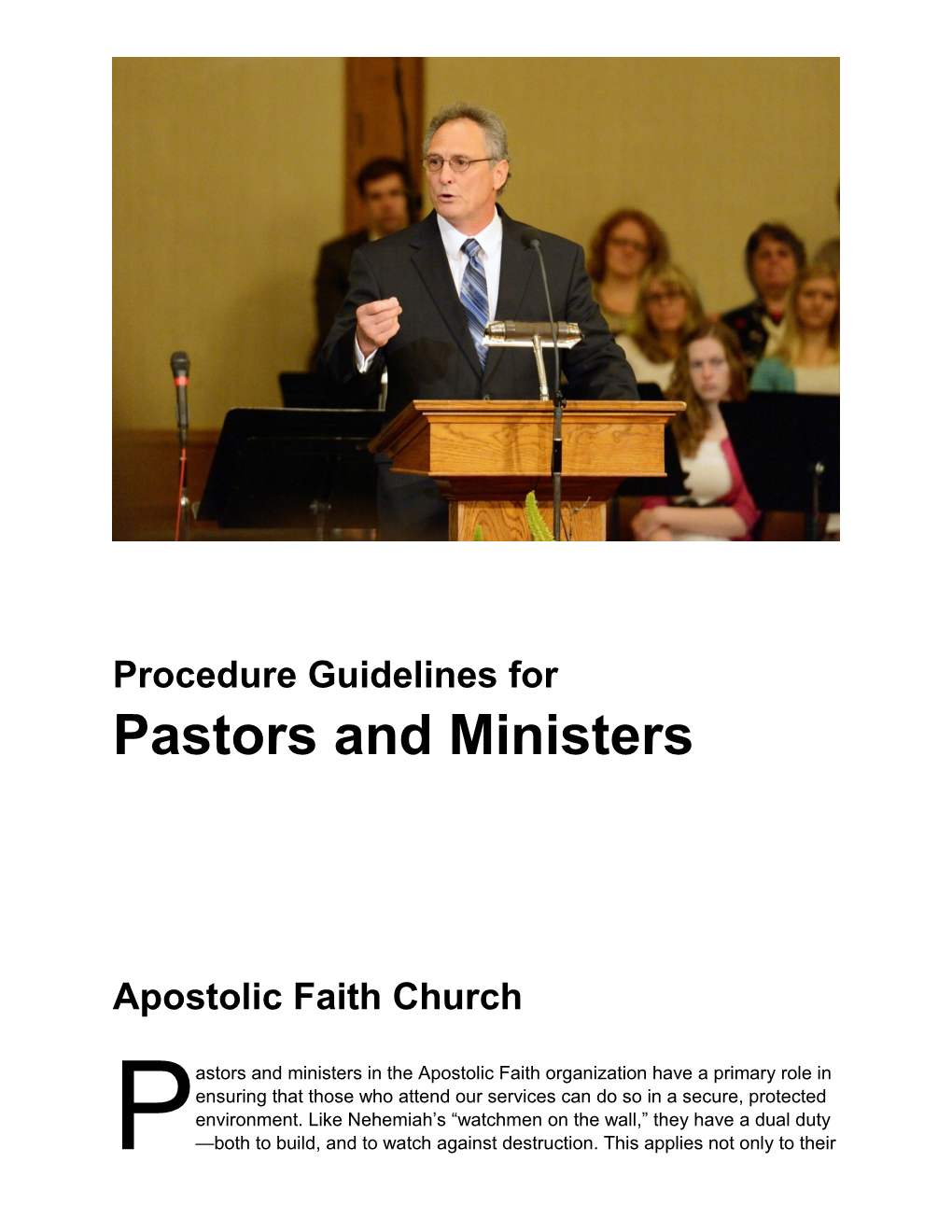 Procedure Guidelines for Pastors and Ministers