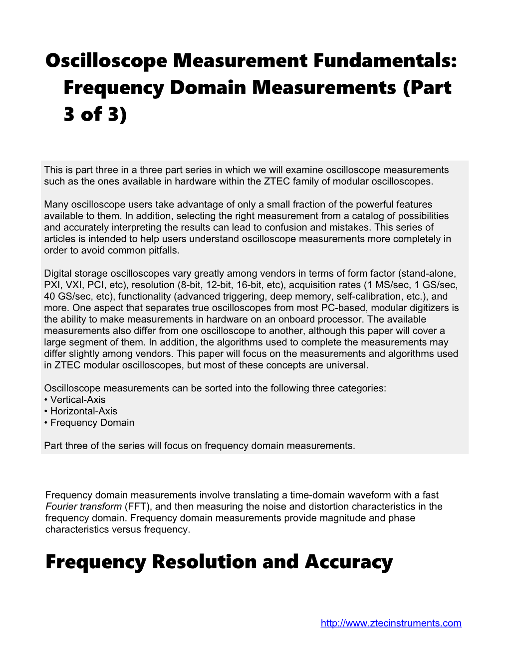 Oscilloscope Measurement Fundamentals: Frequency Domain Measurements (Part 3 of 3)