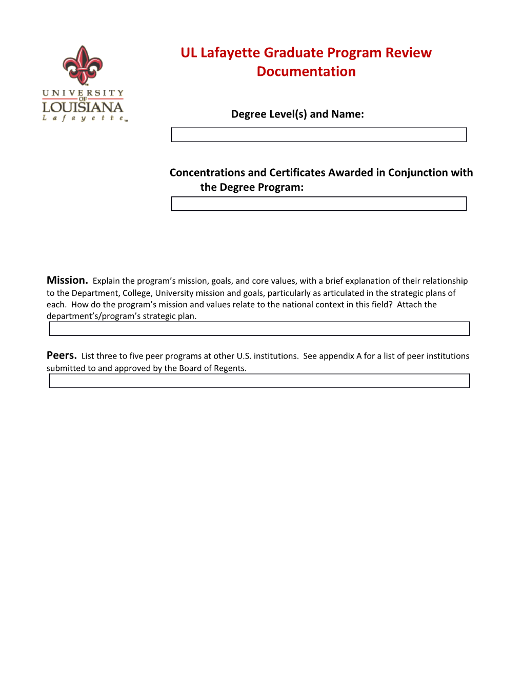 Concentrations and Certificates Awarded in Conjunction with the Degree Program