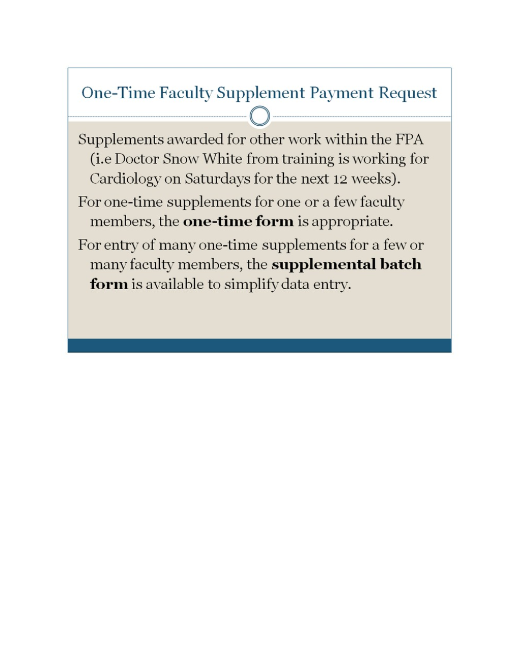 Faculty Supplemental Payment Requests