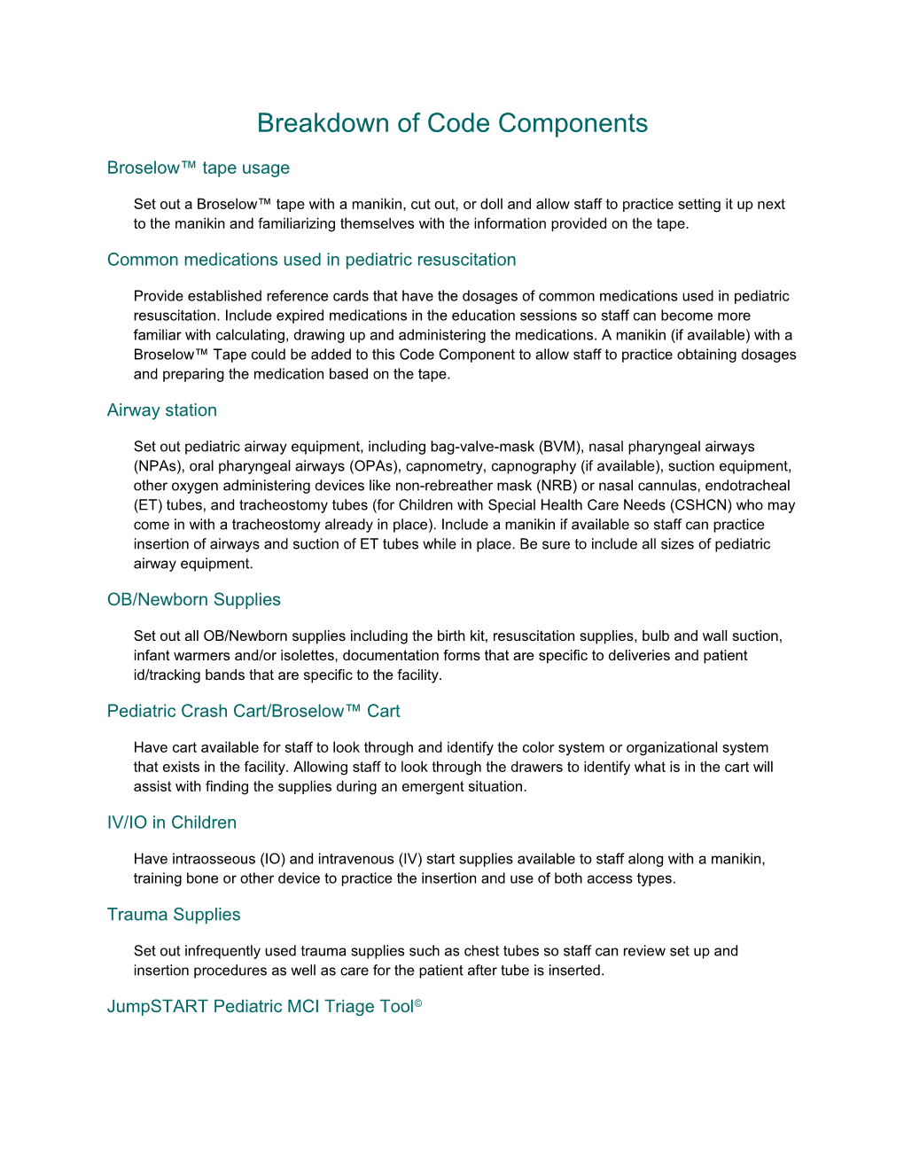 Breakdown of Code Components