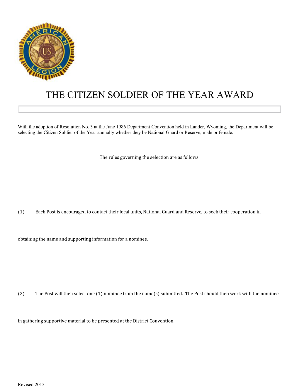 The Citizen Soldier of the Year Award