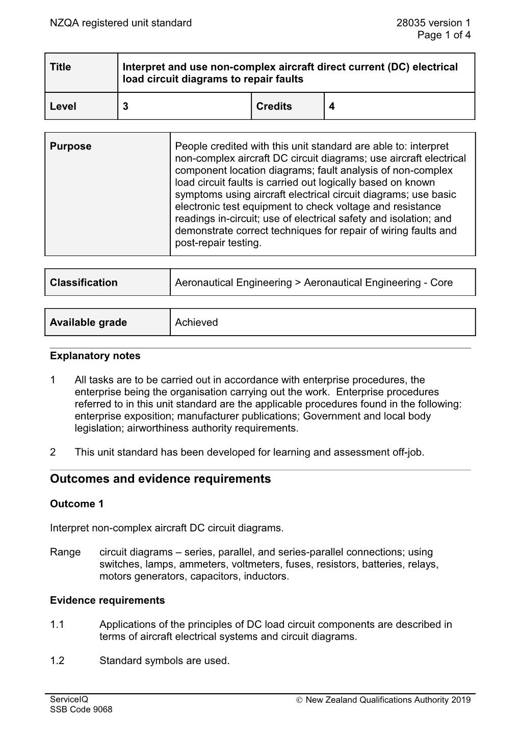 28035 Interpret and Use Non-Complex Aircraft Direct Current (DC) Electrical Load Circuit