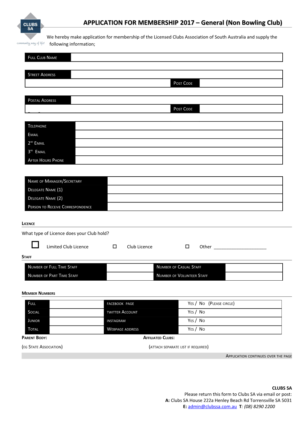 What Type of Licence Does Your Club Hold?