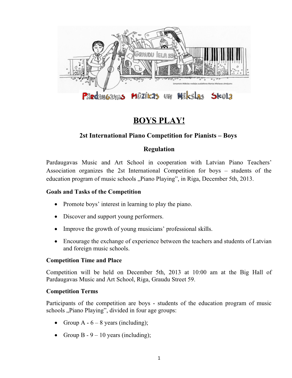 2St International Piano Competition for Pianists Boys