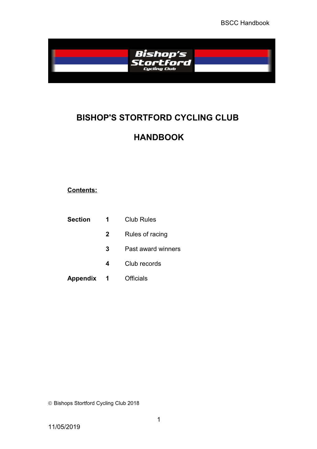 Bishop's Stortford Cycling Club	Handbook
