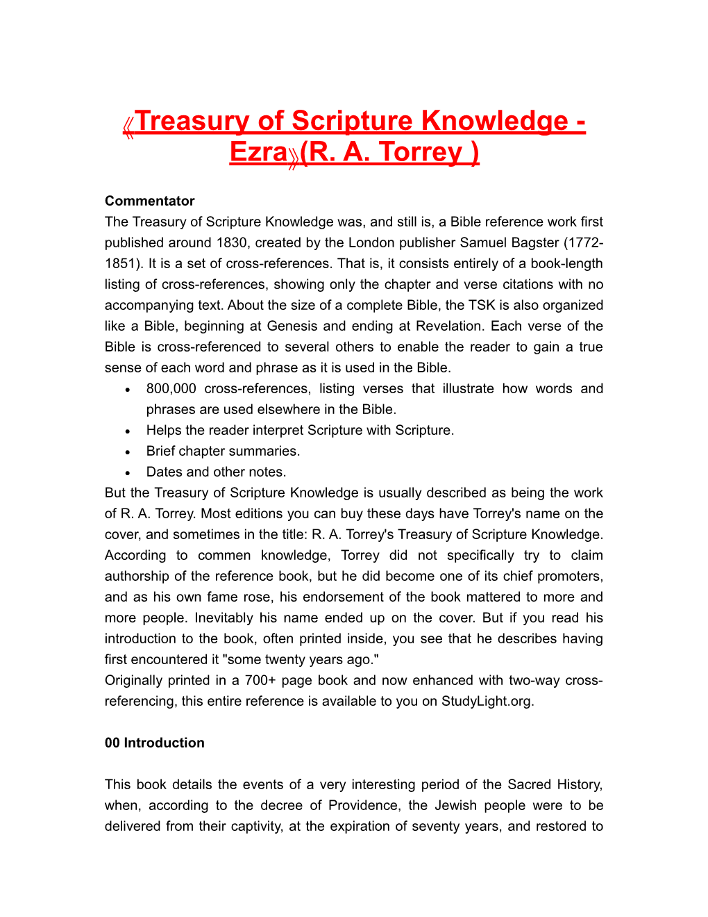 Treasuryofscriptureknowledge - Ezra (R. A.Torrey)