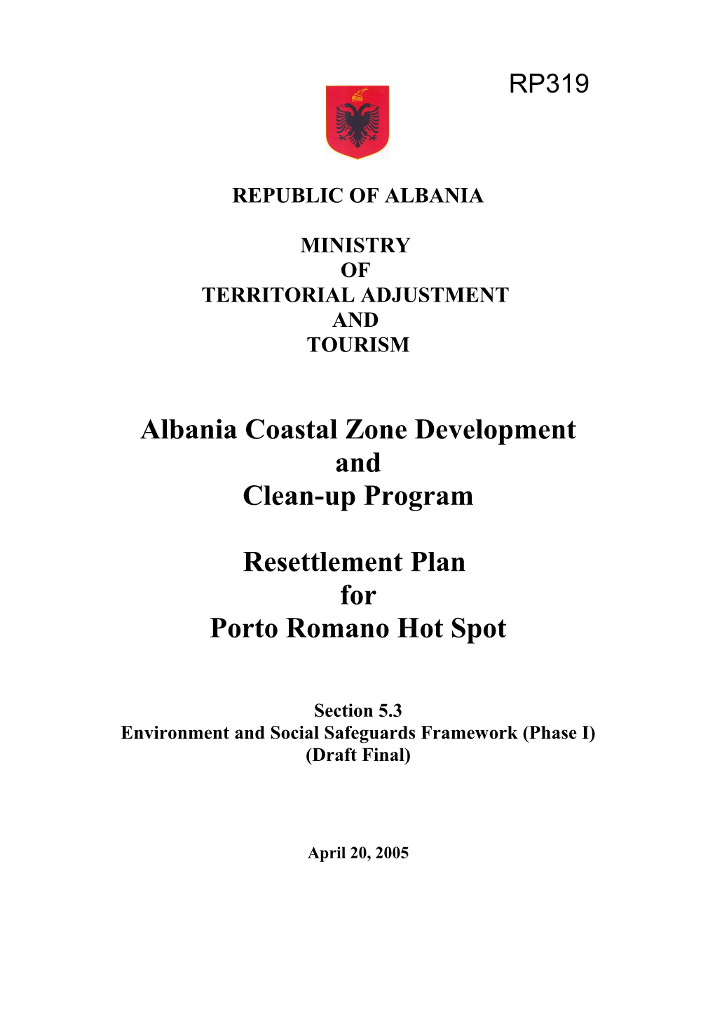 Albania Coastal Zone Development and Clean-Up Program