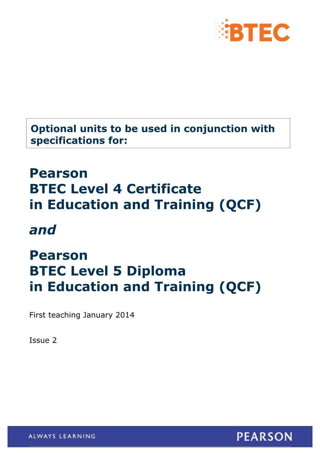 BTEC Specialist Qualifications Mixed Assessment