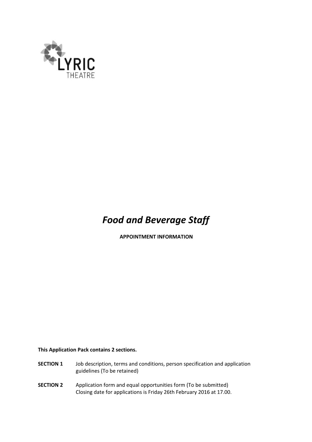 Food and Beverage Staff