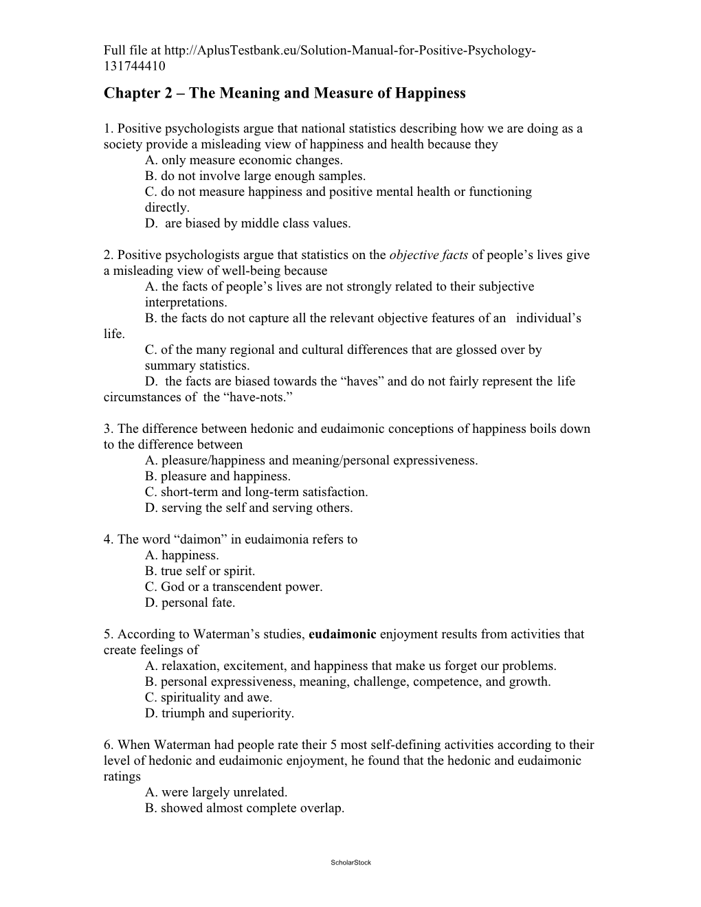 Chapter 2 the Meaning and Measure of Happiness