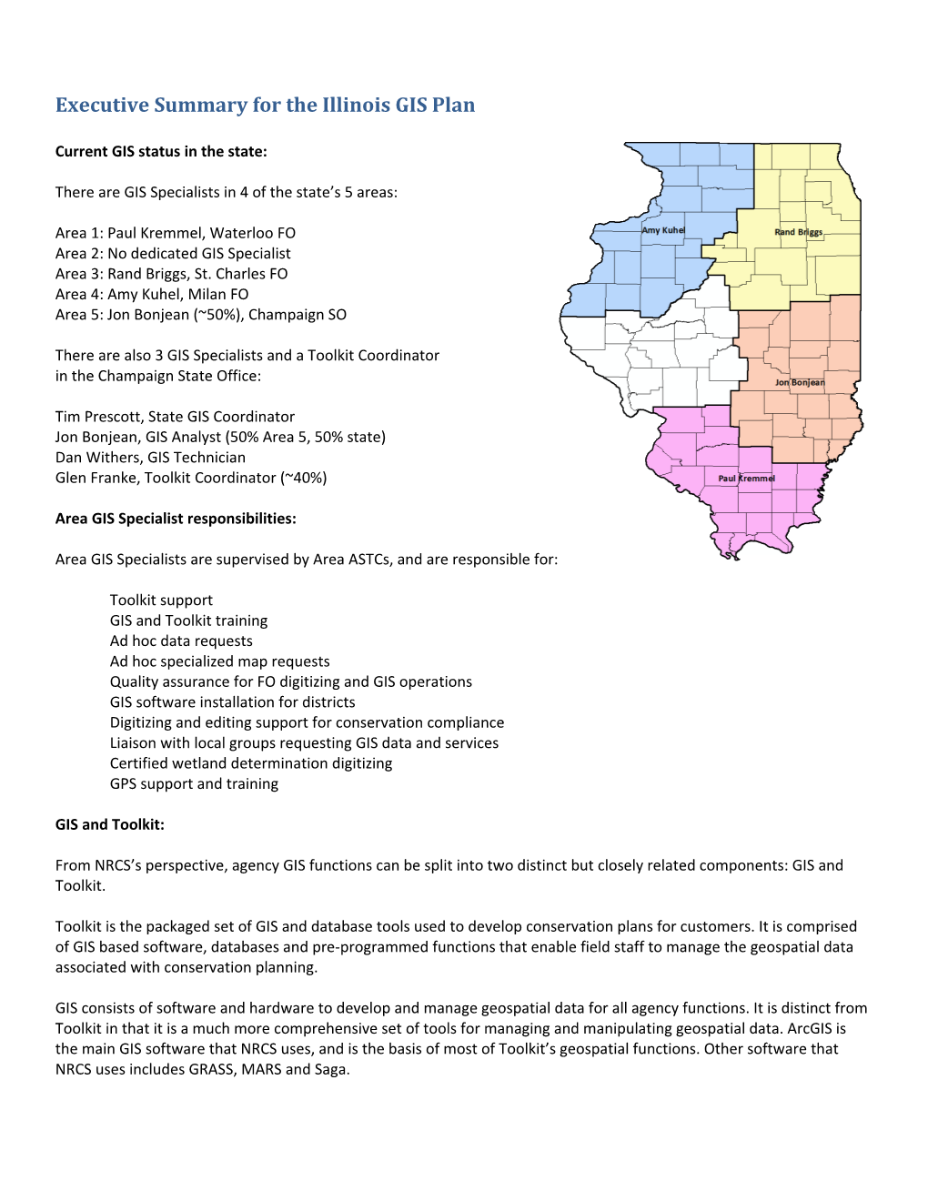 Executive Summary for the Illinois GIS Plan