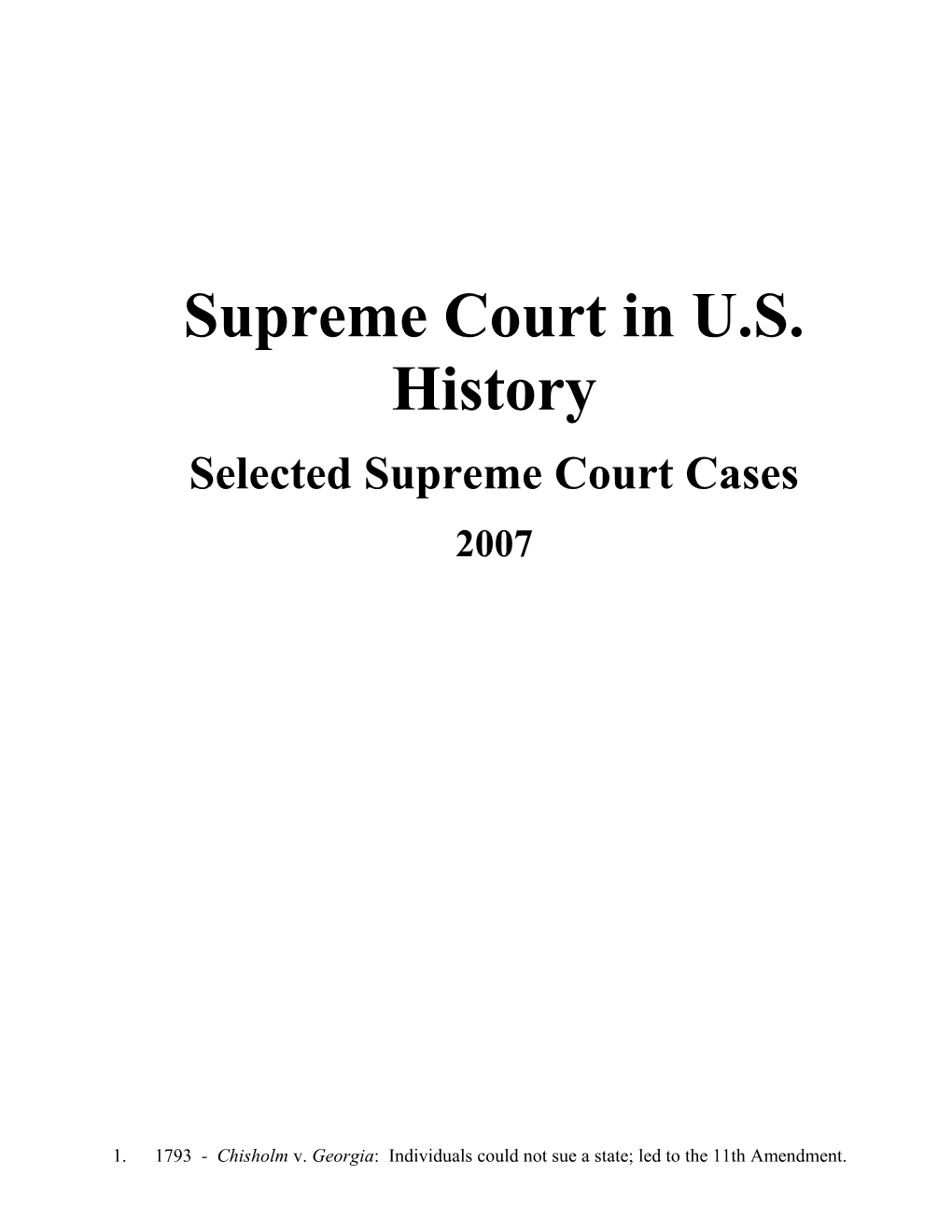 Selected Supreme Court Cases