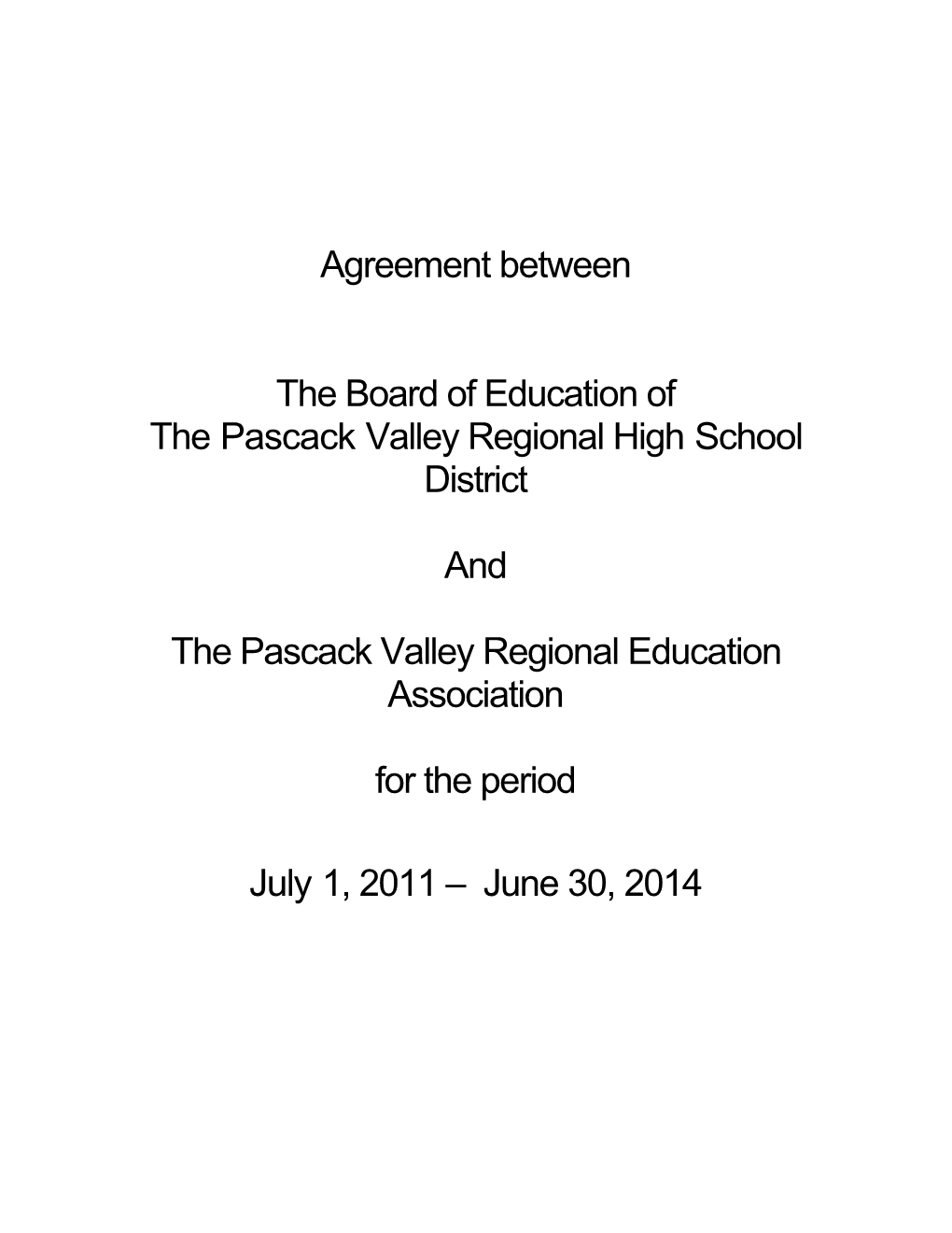 The Pascack Valley Regional High School District