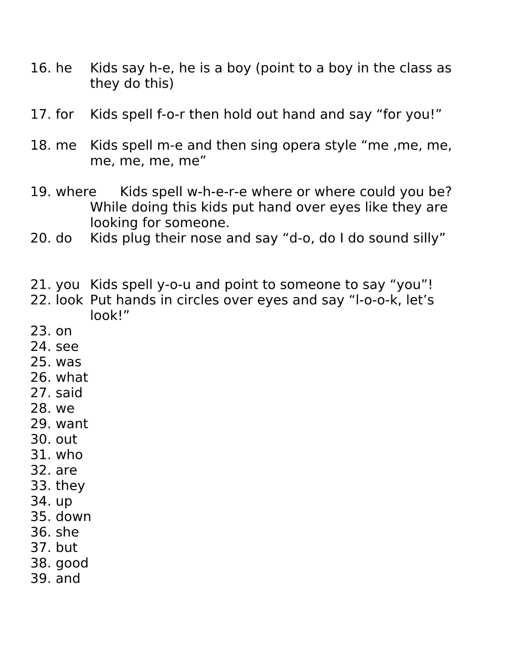 Sight Word Songs and Chants