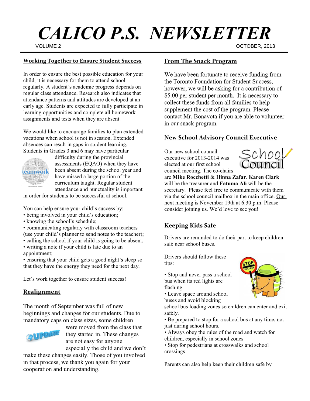 Calico P.S. Newsletter