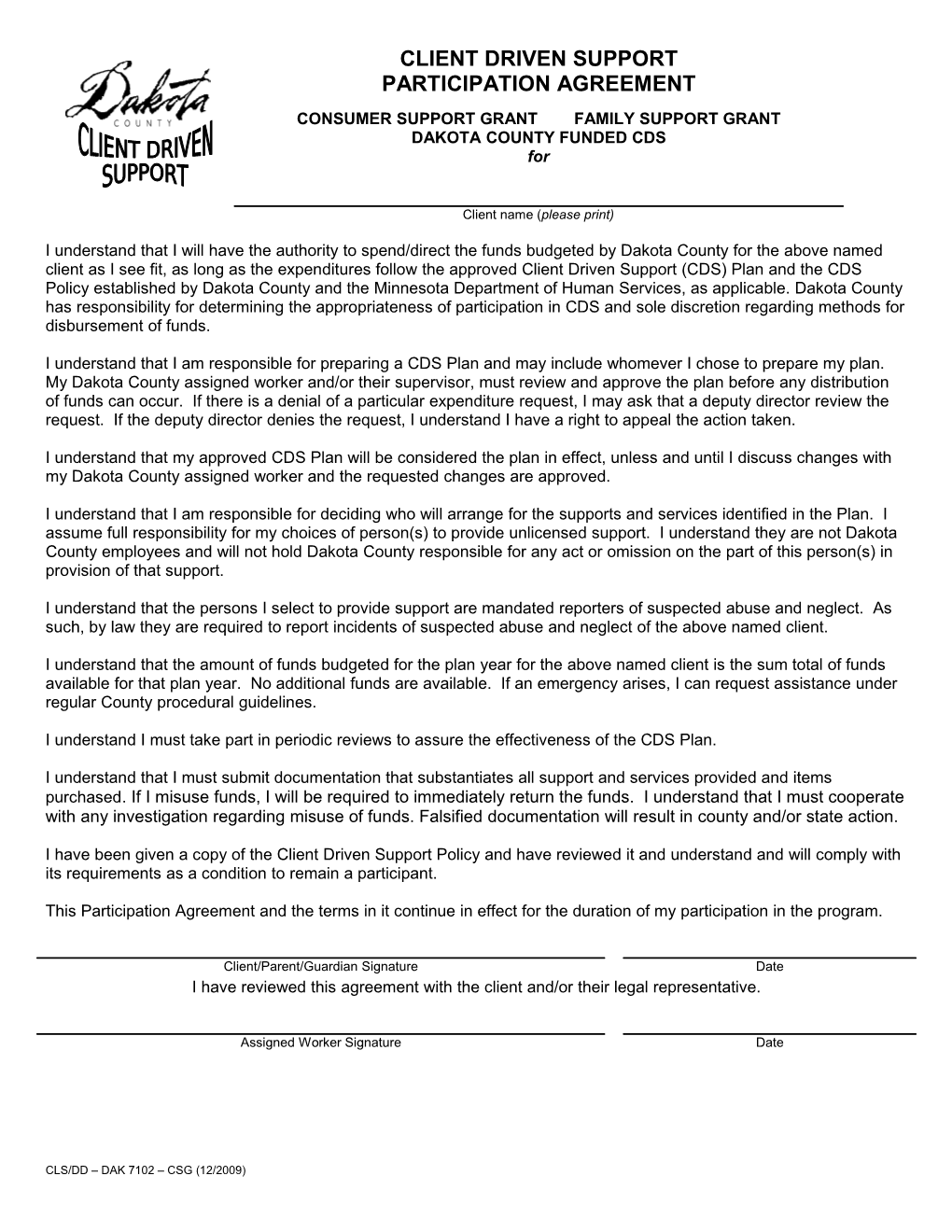 CSG Participation Agreement