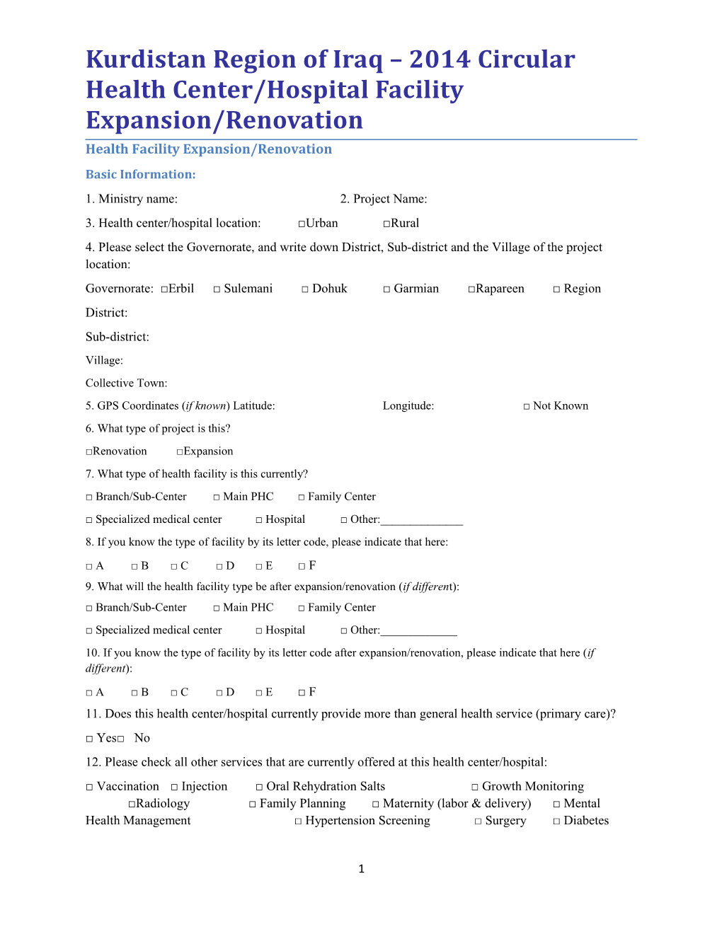 Kurdistan Region of Iraq 2014 Circular