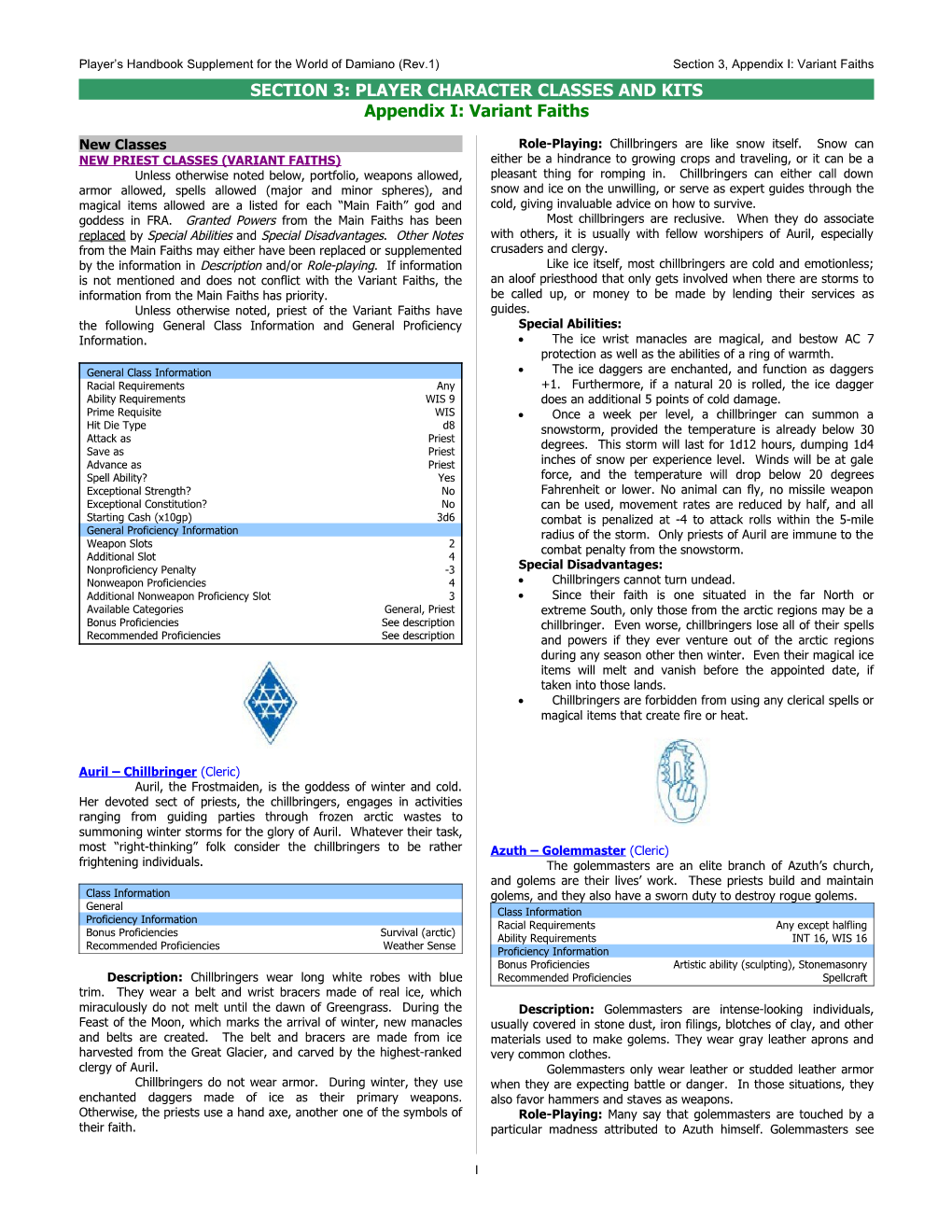 Damiano PHB Section 3 Append-1