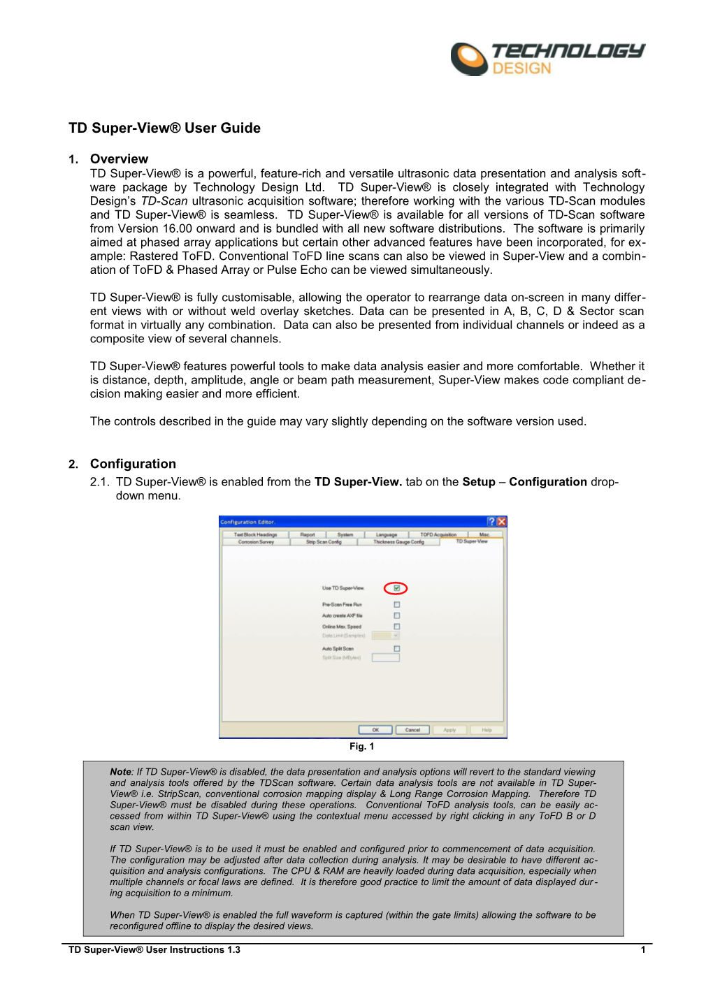 TD Super-View User Instructions