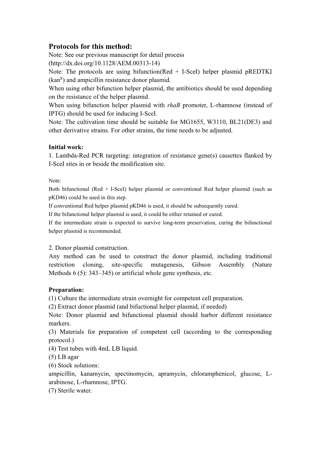 Protocols for This Method