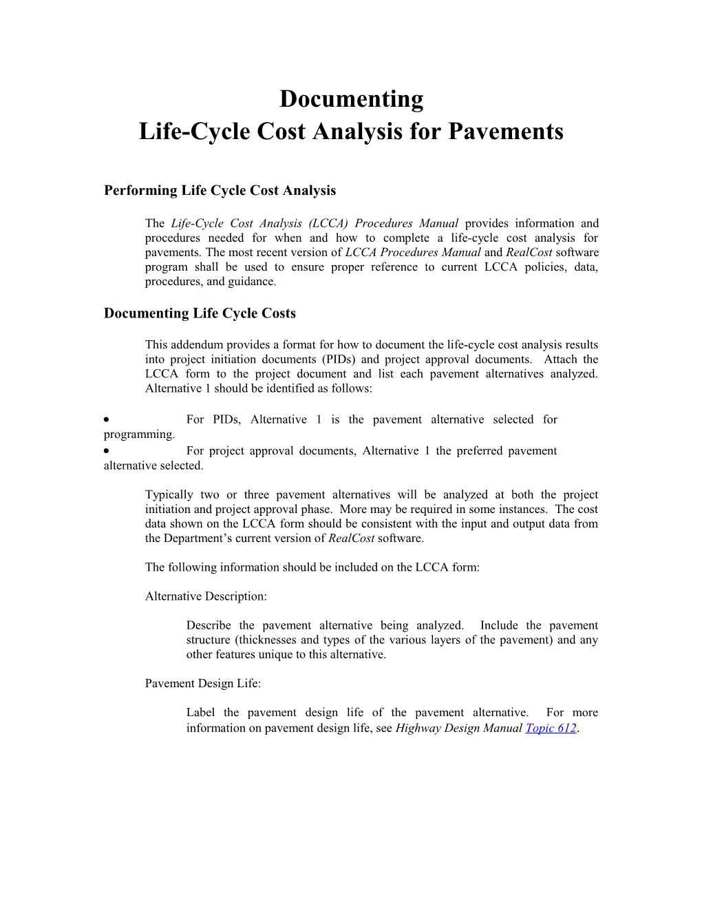 APPENDIX OO Life Cycle Cost