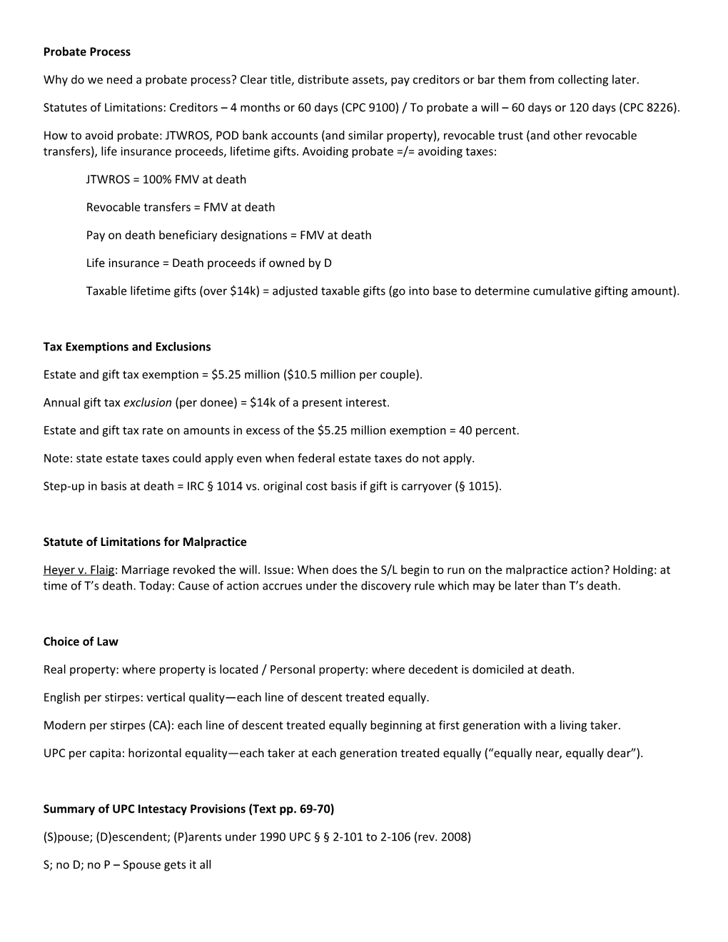 Statutes of Limitations: Creditors 4 Months Or 60 Days (CPC 9100) / to Probate a Will 60