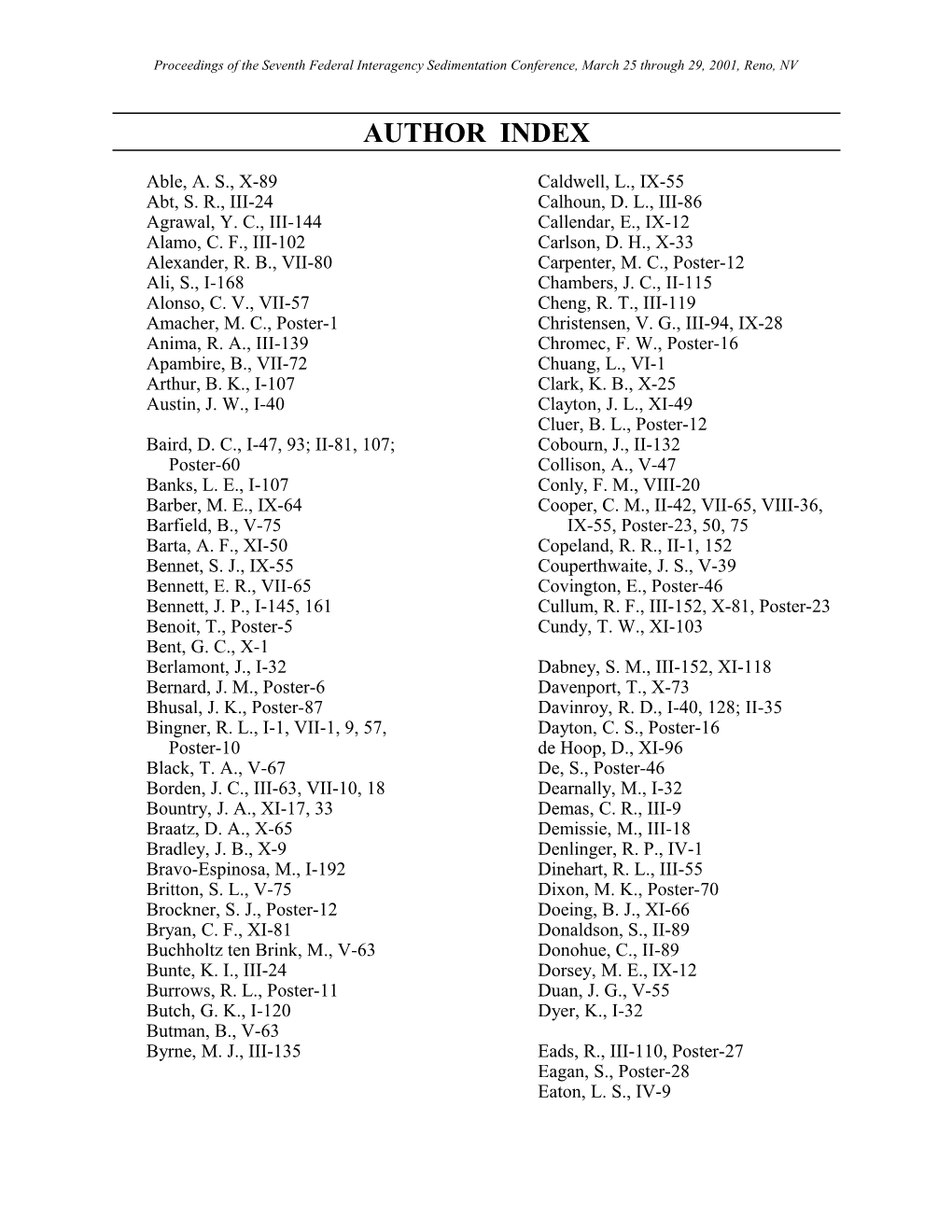 Proceedings of the Seventh Federal Interagency Sedimentation Conference, March 25 Through