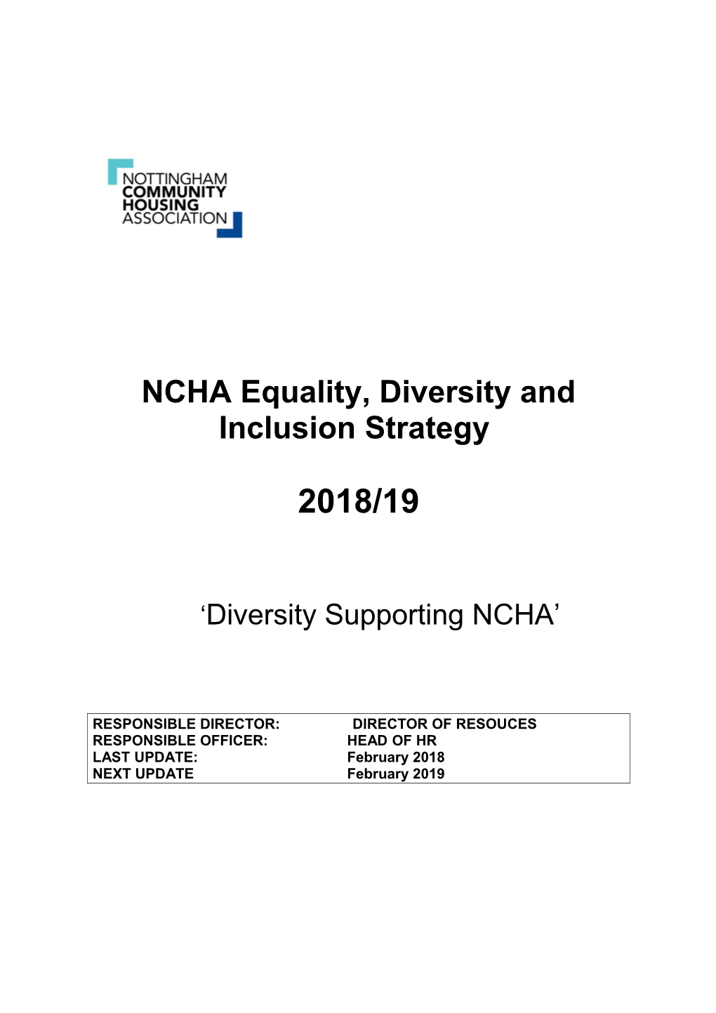 NCHA Equality, Diversity And