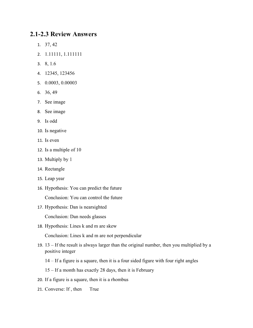 2.1-2.3 Review Answers