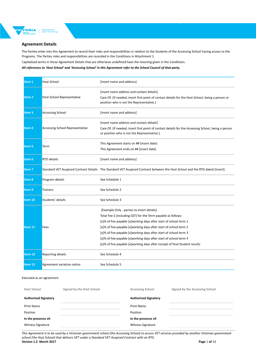 School to School Vetis Access Agreement