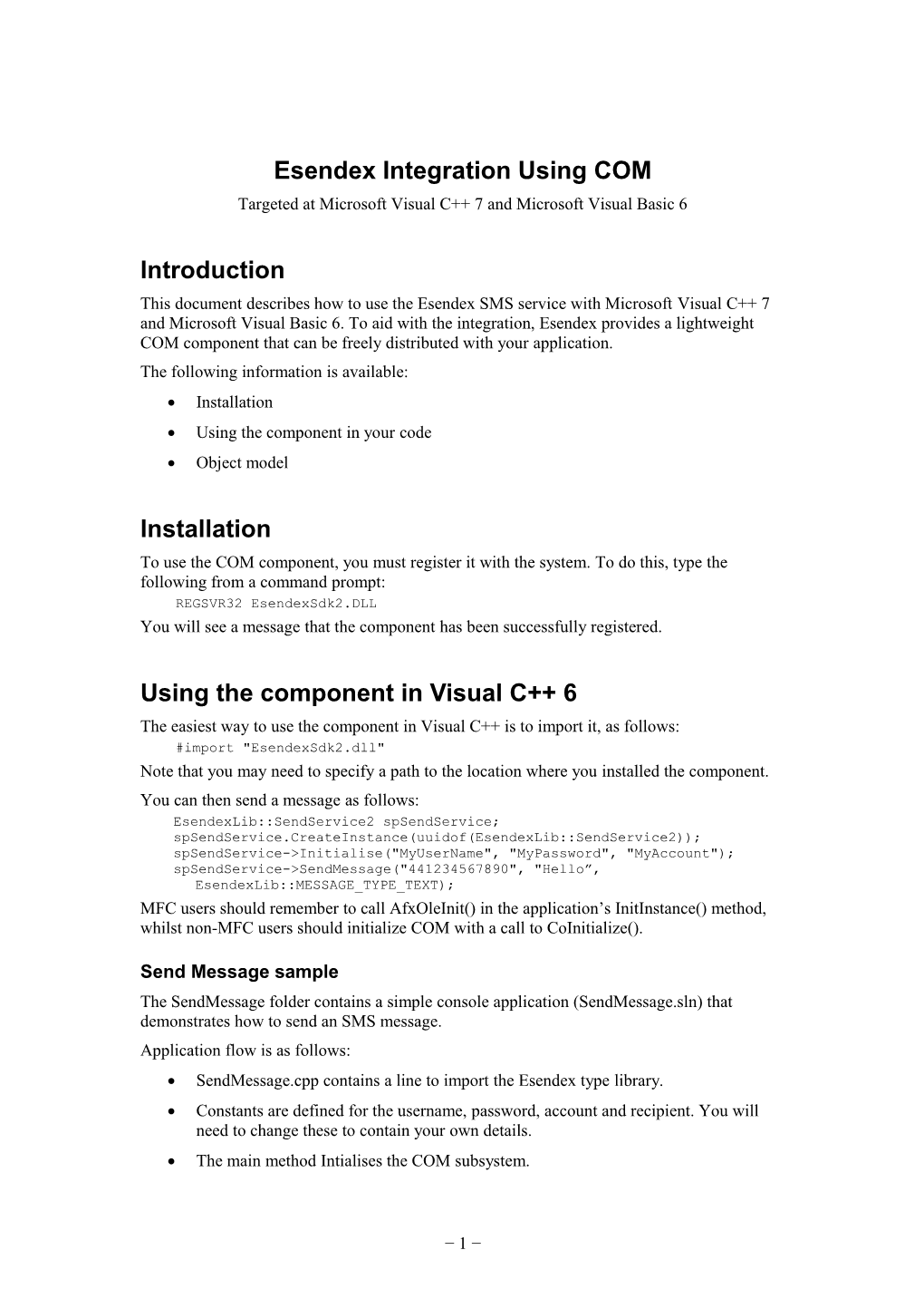 Esendex Integration with Microsoft Exchange Server