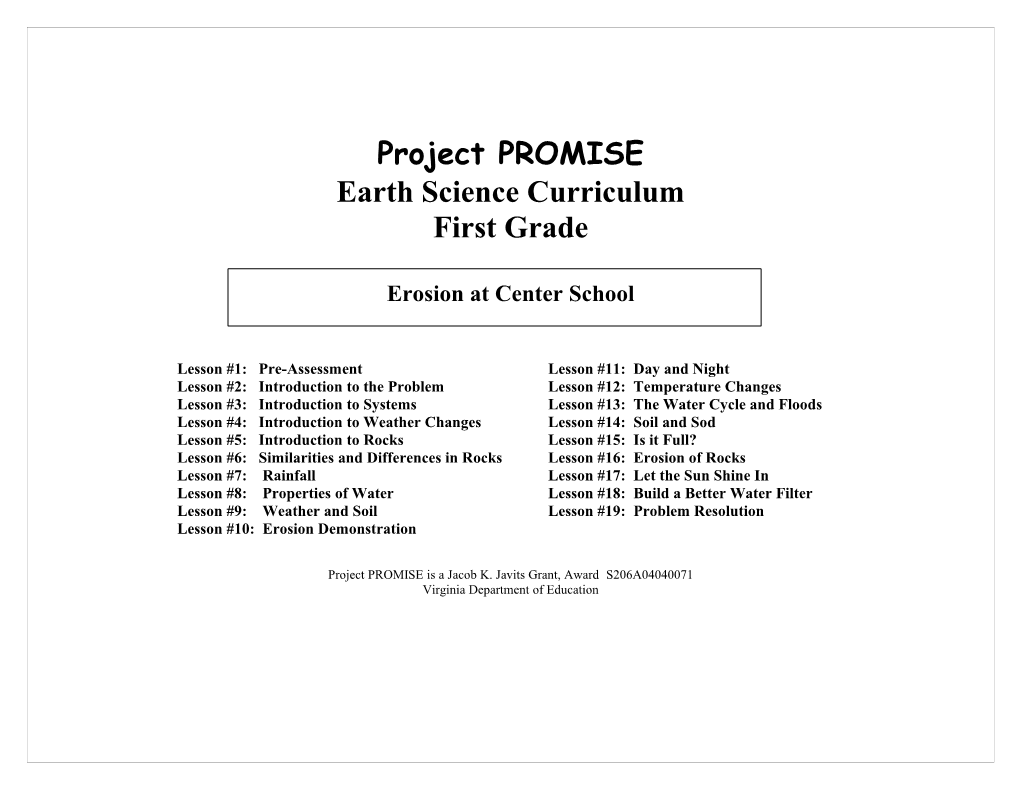 Earth Sciencecurriculum