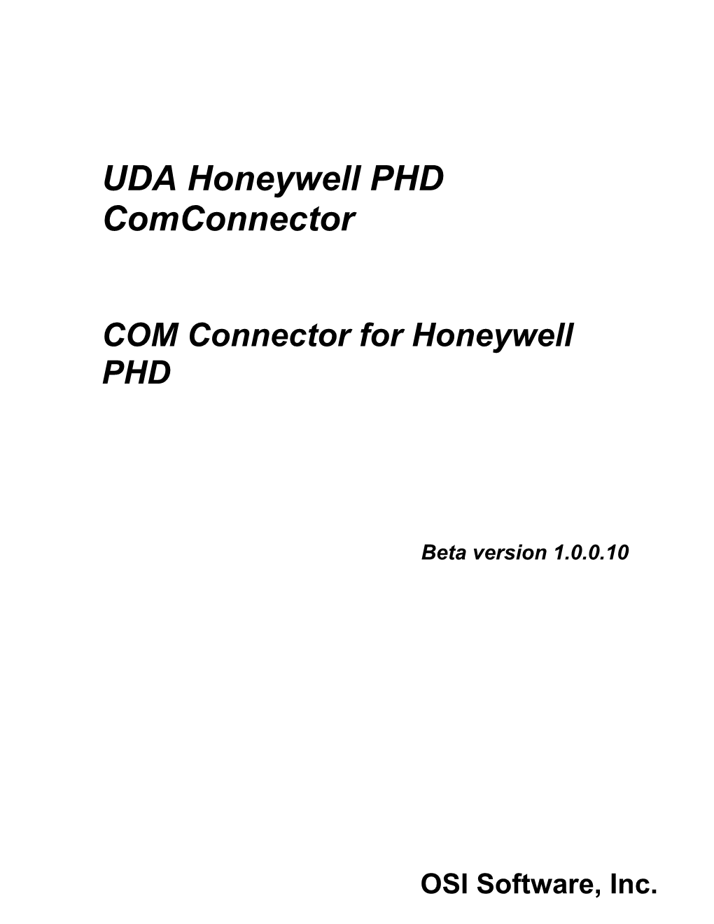 UDA Honeywell PHD Comconnector