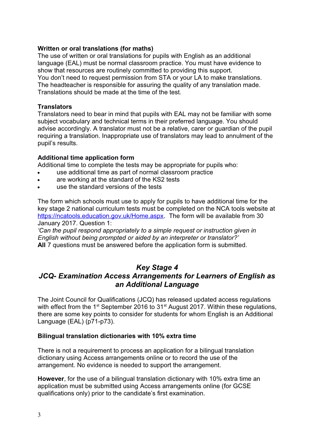2017 Formal Assessment Arrangements for Pupils with English As an Additional Language (EAL)