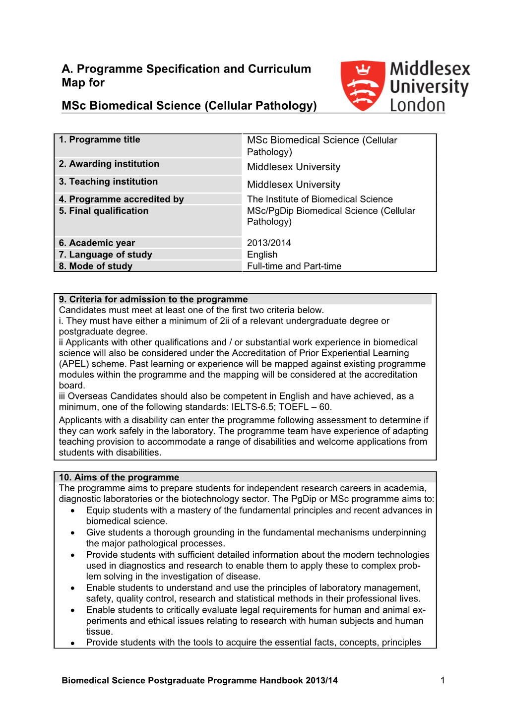 Msc Biomedical Science (Cellular Pathology)