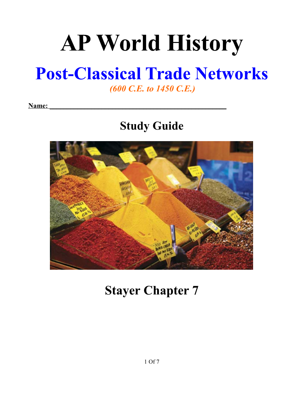 Post-Classical Trade Networks