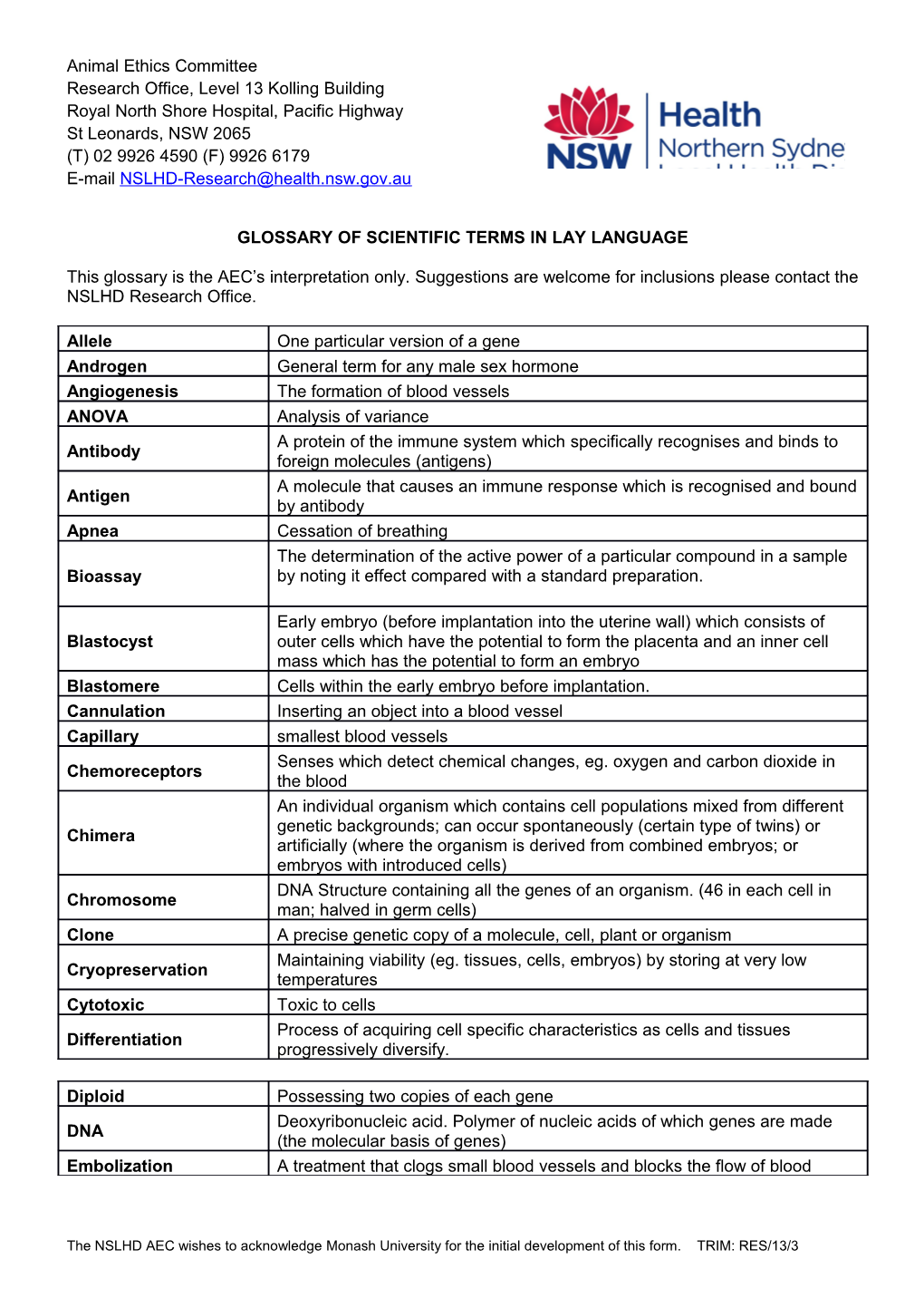 ACEC Lay Glossary