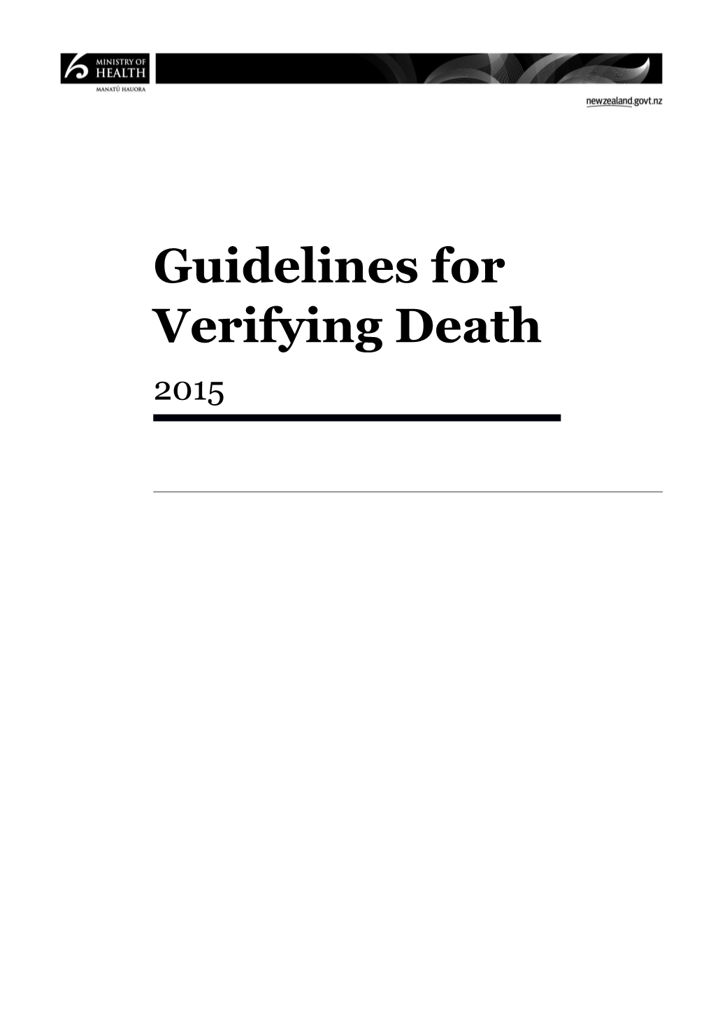 Guidelines for Verifying Death