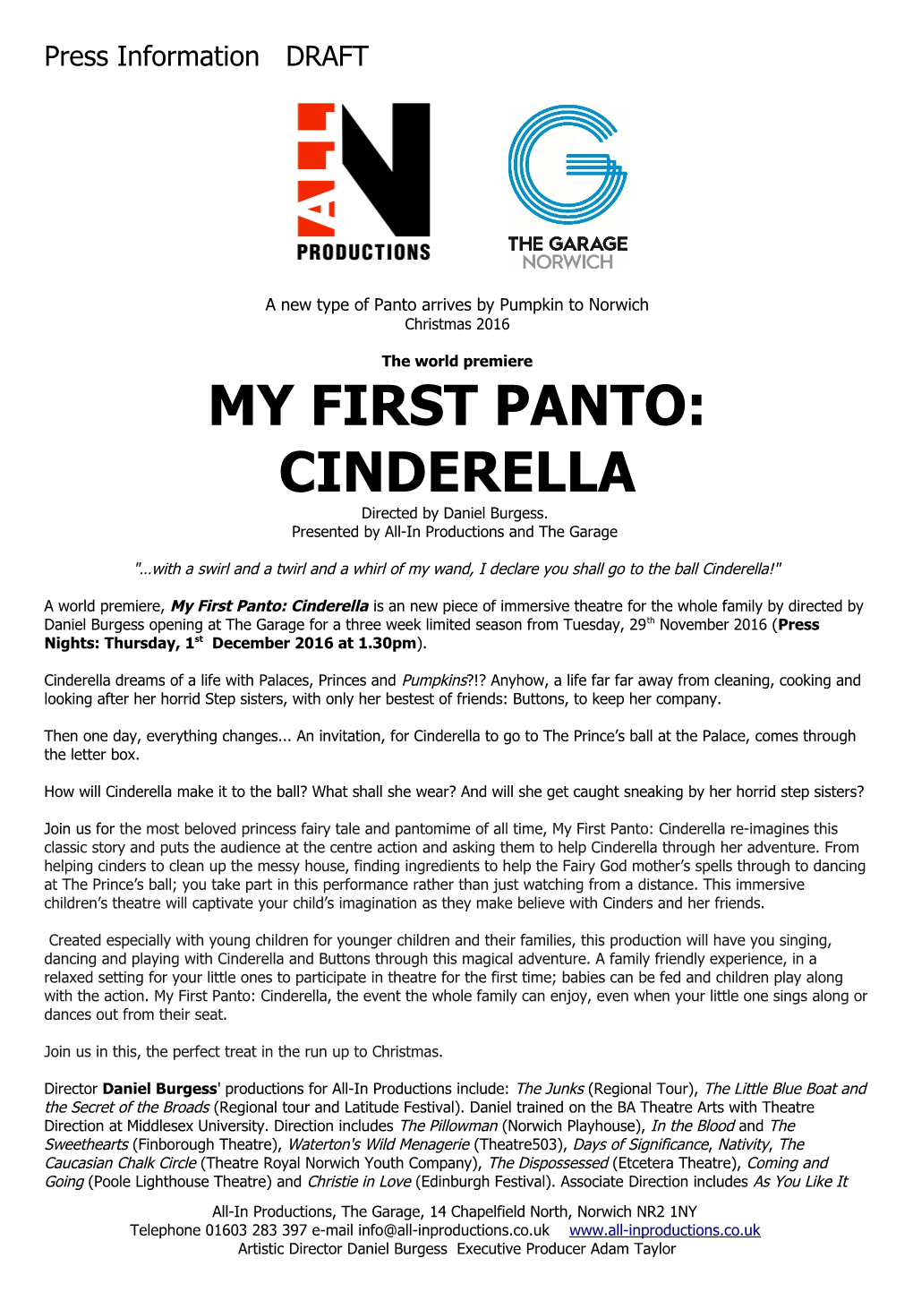 A New Type of Panto Arrives by Pumpkin to Norwich