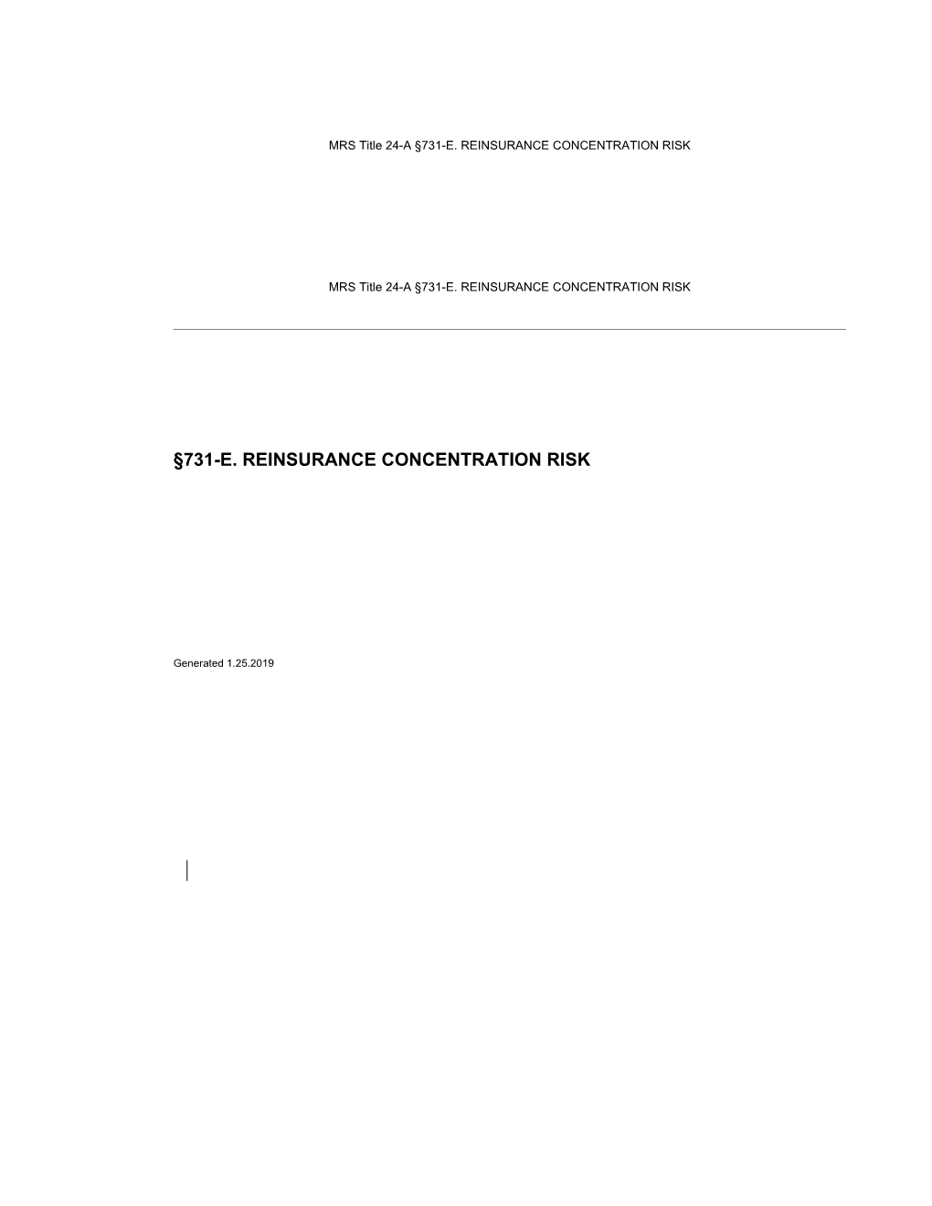 MRS Title 24-A 731-E. REINSURANCE CONCENTRATION RISK