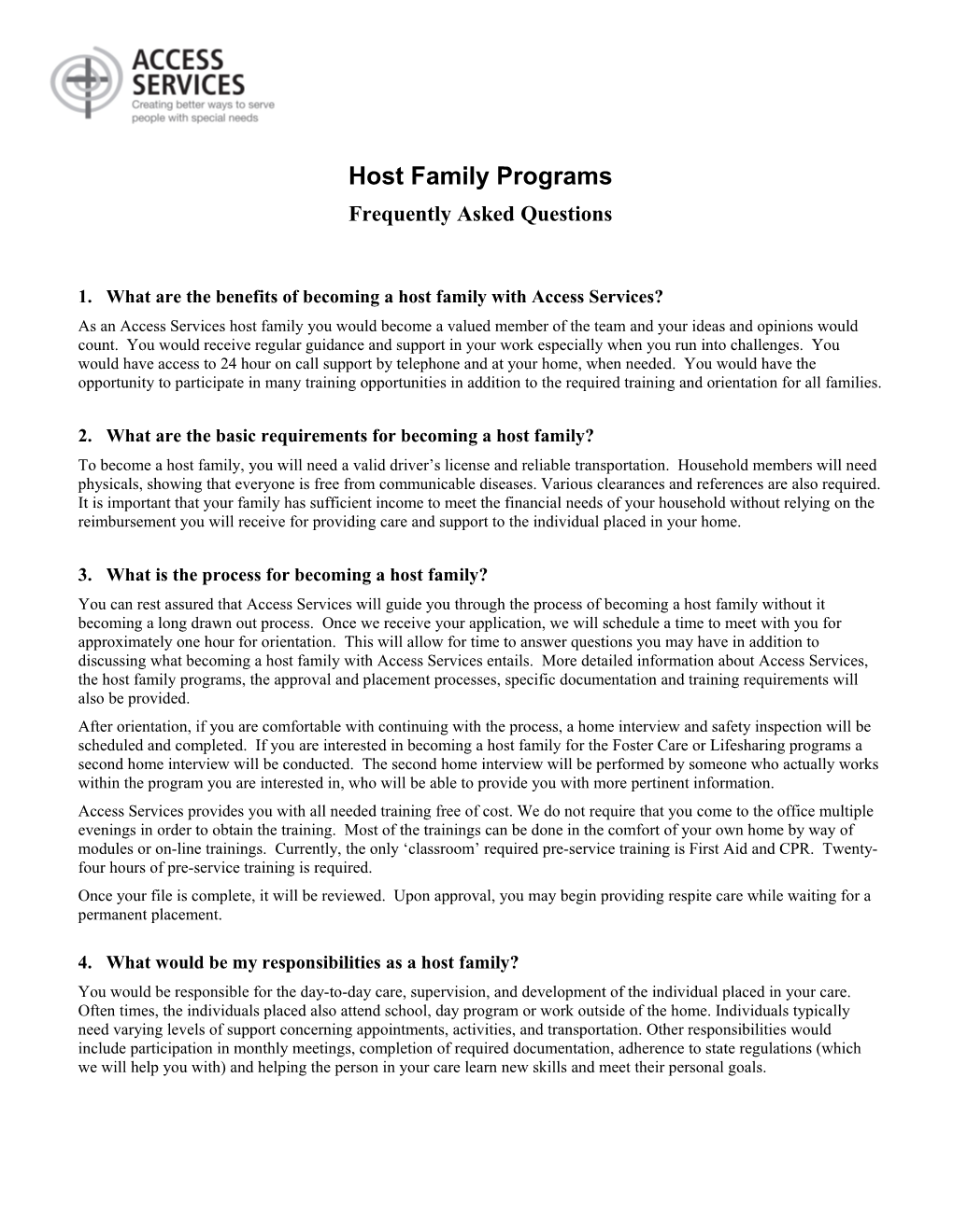 Host Family Programs