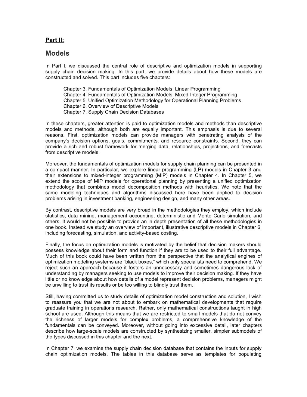 Chapter 3. Fundamentals of Optimization Models: Linear Programming