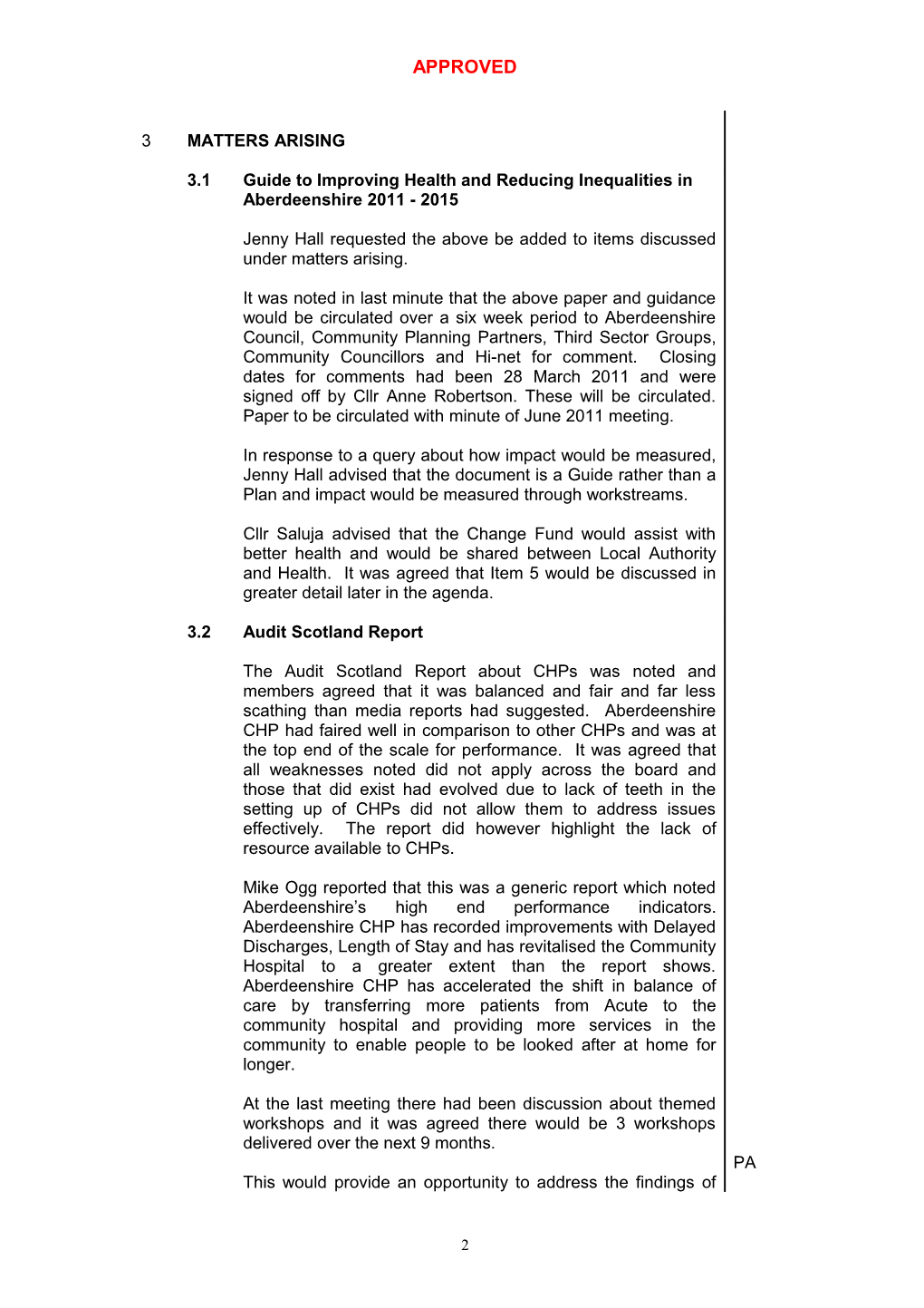 Item 8.5 for 21 Feb 2012 Aberdeenshire CHP Mnute 22 June 2011