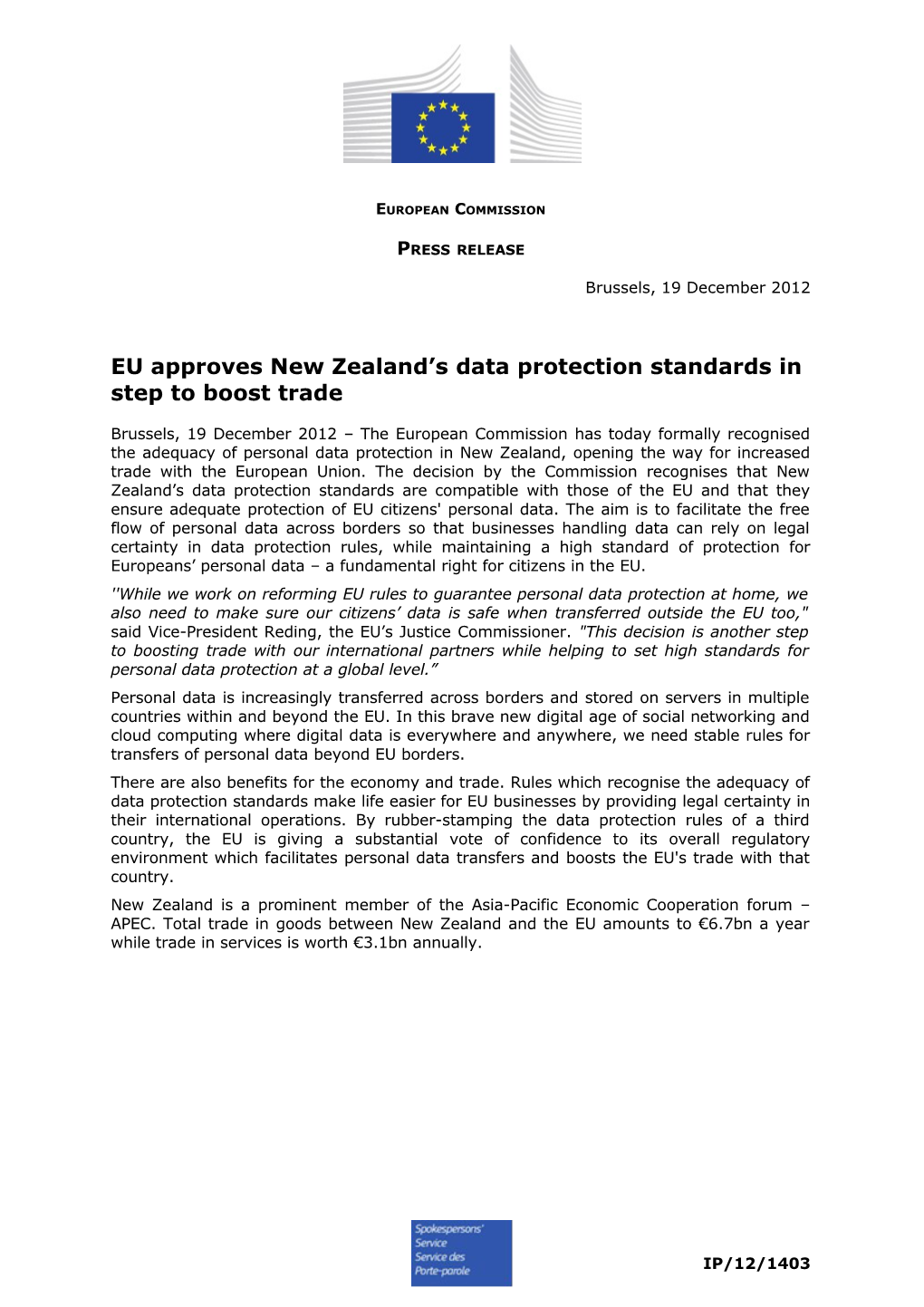 EU Approves New Zealand S Data Protection Standards in Step to Boost Trade