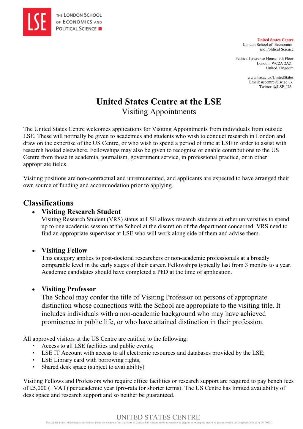 LSEUS Visiting Appointment Form