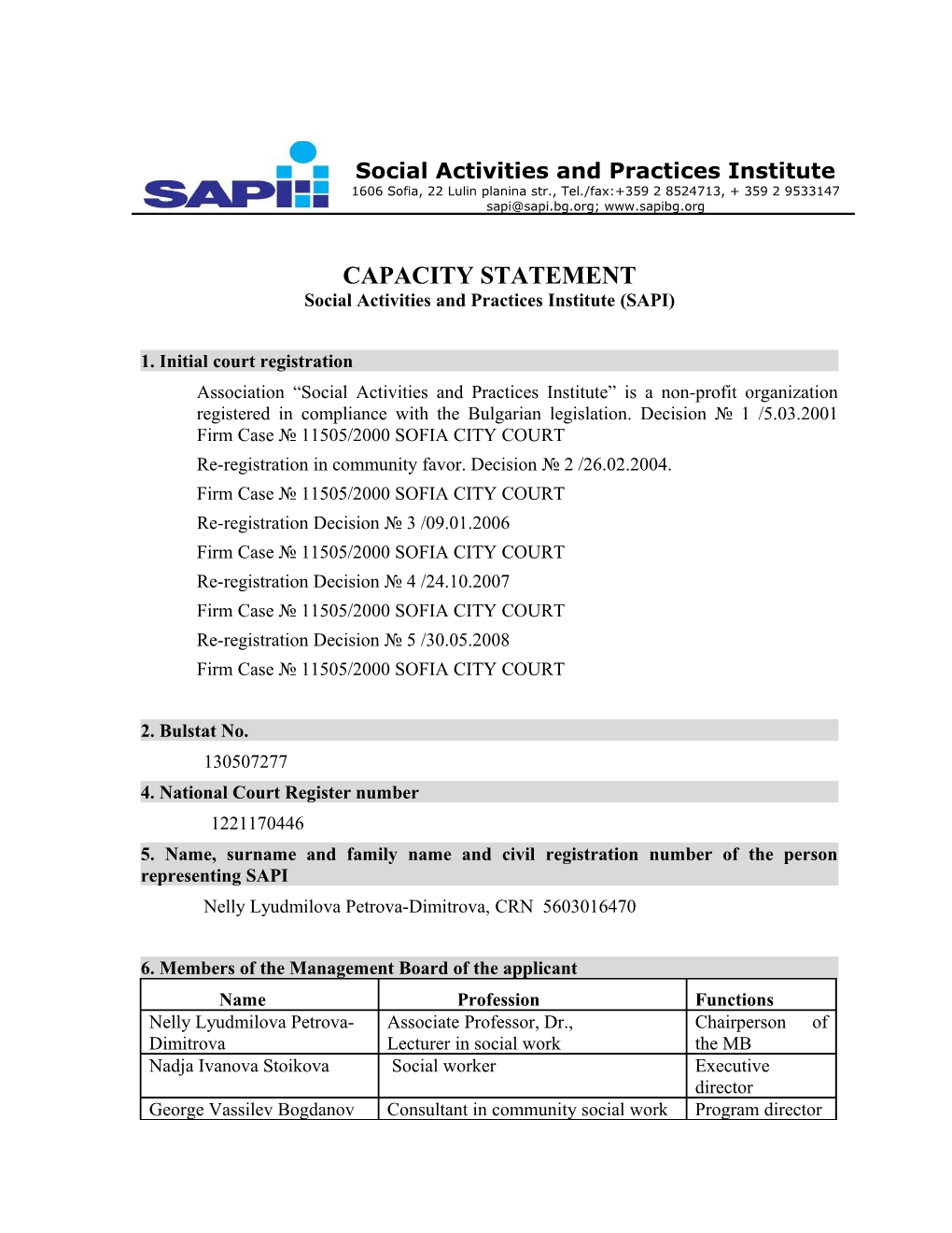 Social Activities and Practices Institute (SAPI)